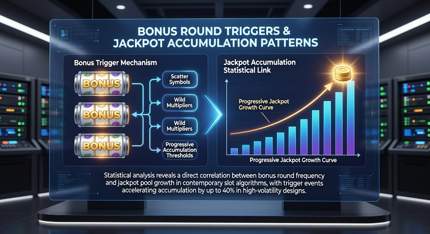 Infographic displaying statistical charts of bonus trigger frequencies alongside jackpot accumulation graphs from recent slot releases