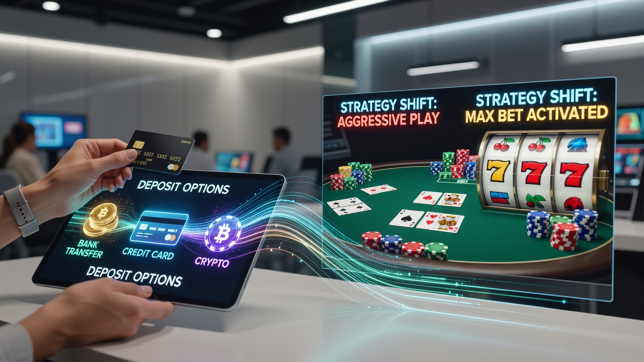Deposit options displayed on a mobile casino interface showing various payment methods for live gaming sessions