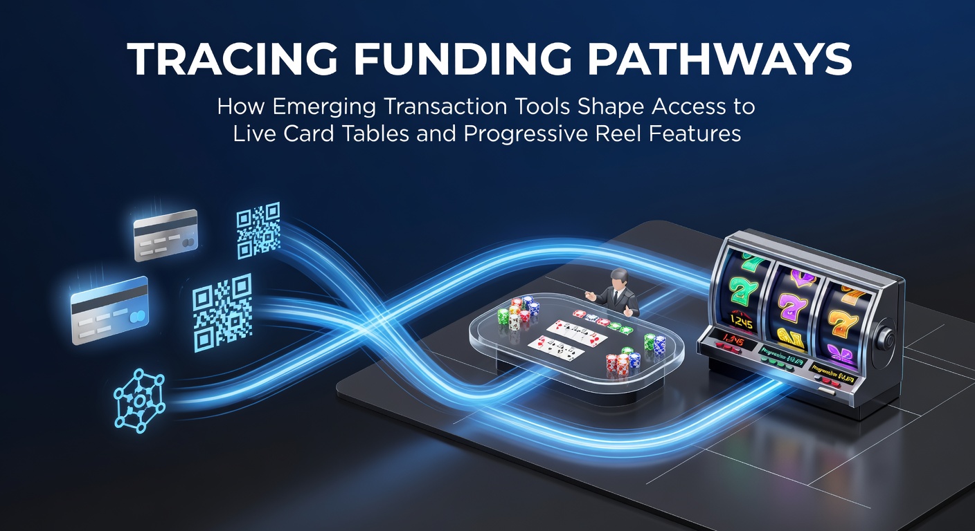 Illustration of digital transaction pathways connecting banking apps to live casino tables and progressive slot reels